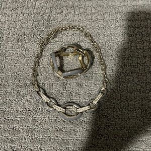 Gray and Diamond necklace and bracelet